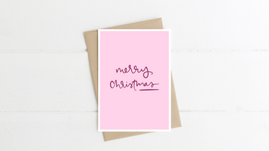 Merry Christmas PINK Greeting Card