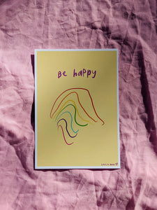 Be Happy by Layla Boo A5 Print