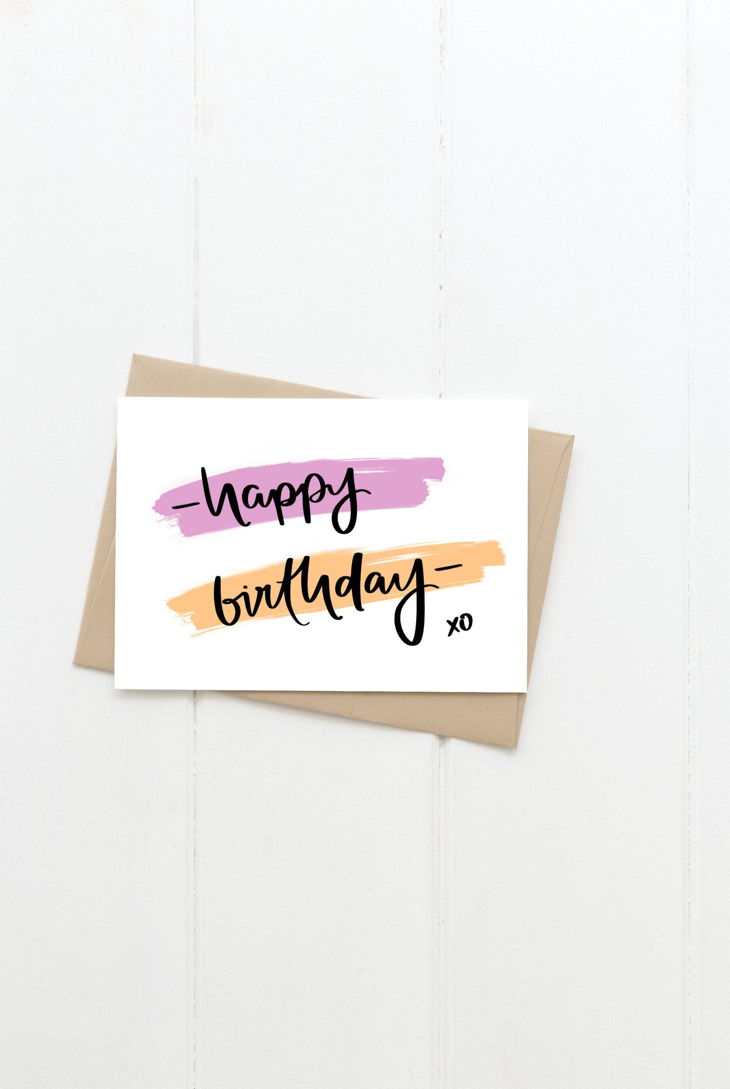 Happy Birthday Purple/Orange Greeting Card